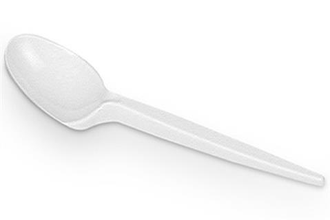 Cuillère soupe plastique blanc emb. ind. x1000 - Ustensile jetable